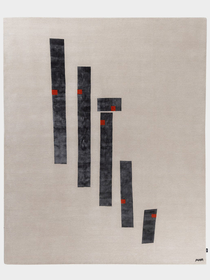 Macchine Inutili Rug in Ivory by Bruno Munari for AMINI