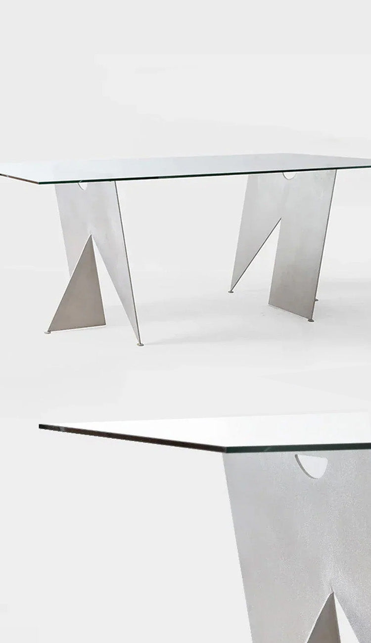 ETRETAT Glass Top Table（エトルタ ガラストップテーブル）　|　日本の切り紙から着想を得た、ポストモダンの輪郭漂う和洋折衷なミニマルデザイン。