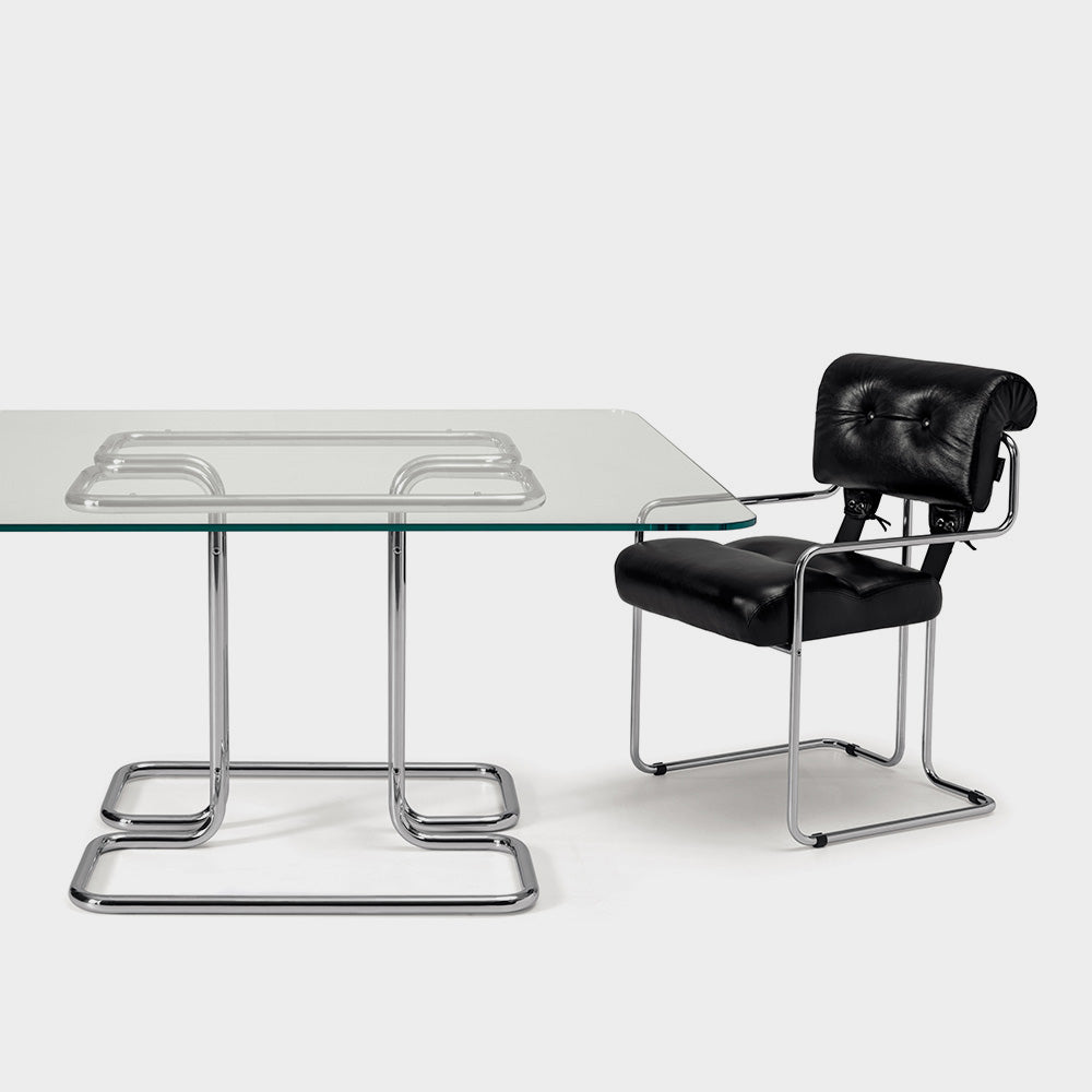 TUCROMA Glass Top Table by Guido Faleschini for 4 MARIANI