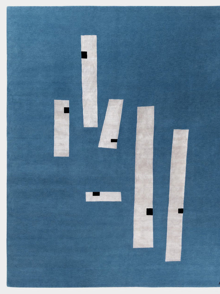 Macchine Inutili Rug in Azur by Bruno Munari for AMINI