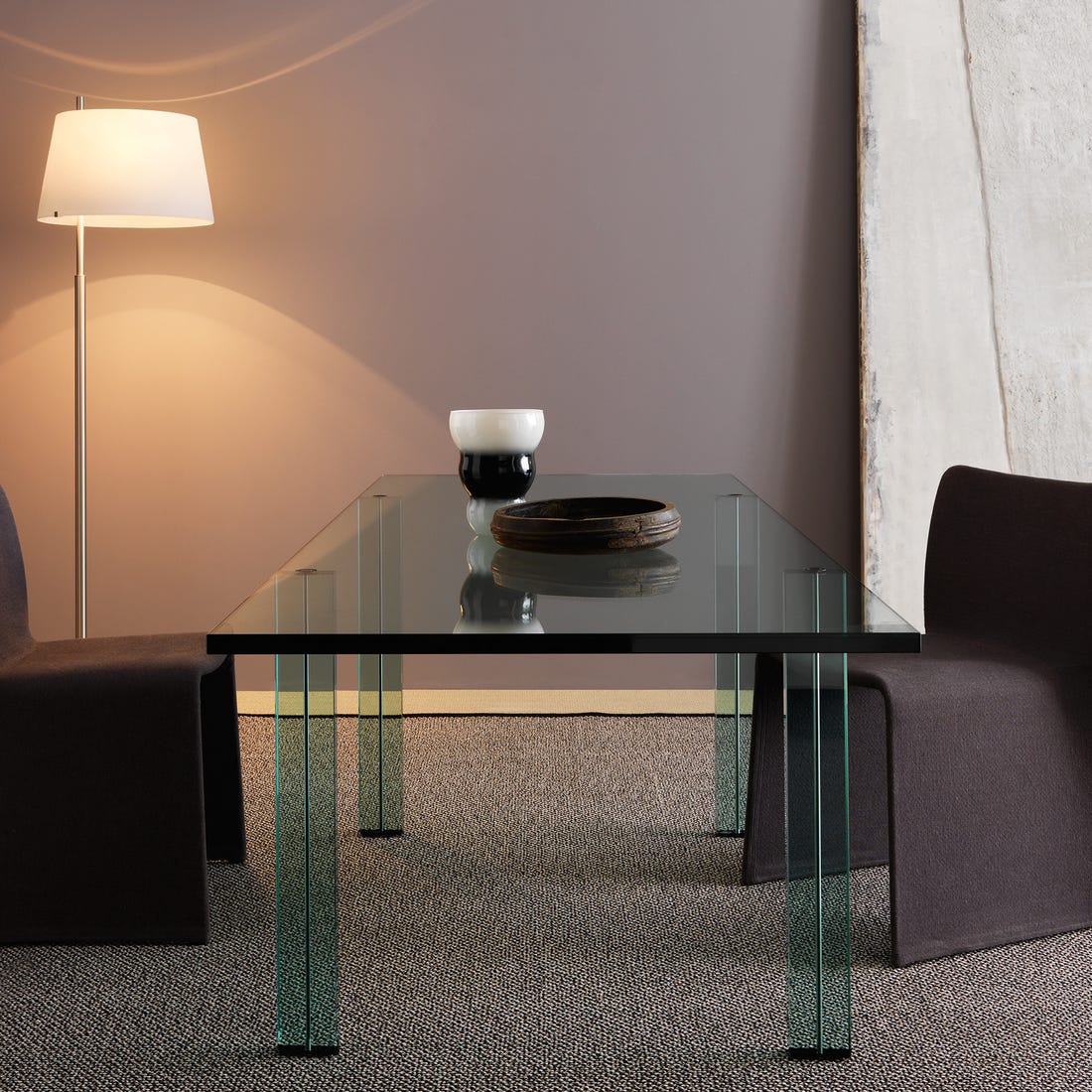 TESO Glass Table by Renzo Piano for FontanaArte